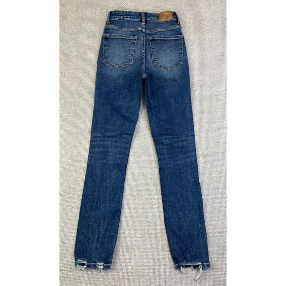BKE Billie Slim Fit High Rise Skinny Jeans Women's 25 Distressed Blue Denim - Picture 3 of 12